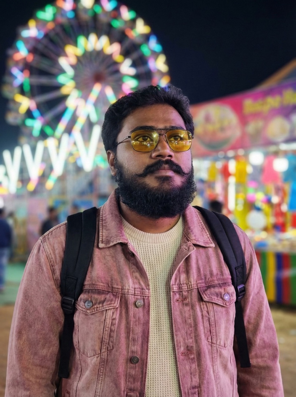 thrinadhsai evening portrait with glasses and lights